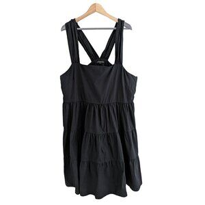 Banana Republic 2022 Tiered Poplin Dress LBD Size XL Tall